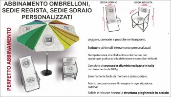 Ombrellone compreso di base riempibile con acqua.