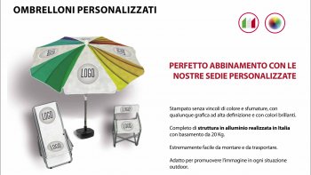 Ombrellone compreso di base riempibile con acqua.